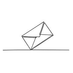 continuous line drawing sketch envelope mail illustration icon