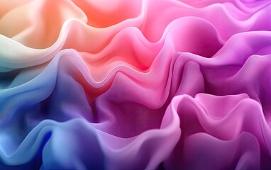 Abstract background of flowing ethereal fabric with a vibrant color gradient.