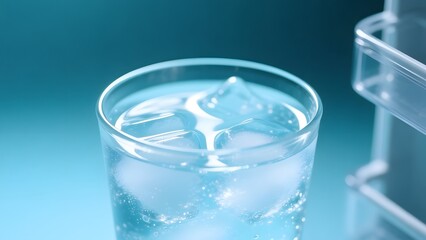 A refreshing cold drink with ice cubes