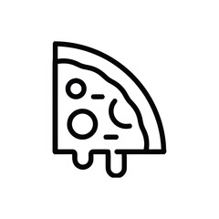 Pizza Slice Icon: Delicious Food Symbol in Black and White