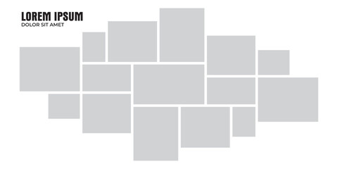 page grid layout abstract photo frames and digital photo wall template

