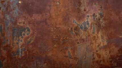 Grungy texture of a weathered and corroded metal sheet, showcasing deep rust and detailed surface scratches