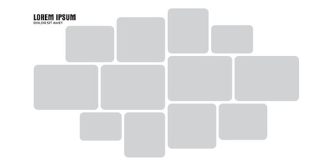 page grid layout abstract photo frames and digital photo wall template

