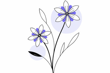 blue flowers on white background
