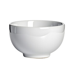 Glossy White Ceramic Bowl Isolated 3D Render