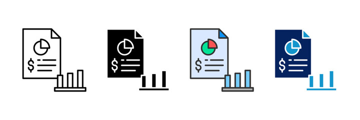 Profit Chart Icon Set Multiple Style Collection