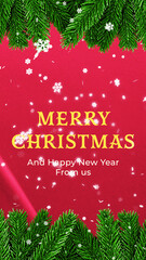 Elegant Christmas Greeting Card Title Animation Vertical | Festive Holiday Text Reveal