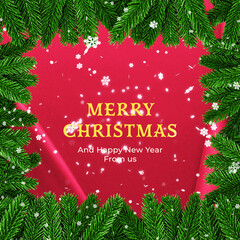 Elegant Christmas Greeting Card Title Animation Square | Festive Holiday Text Reveal