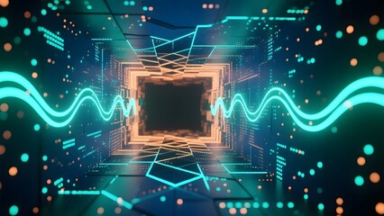A visual representation of an algorithm within computer circuits