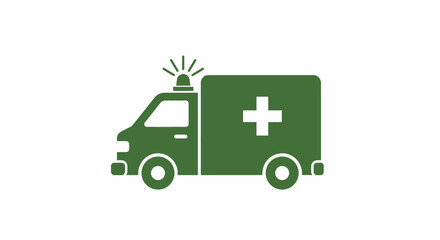 Emergency vehicle icon, a symbol of medical assistance and prompt response readiness