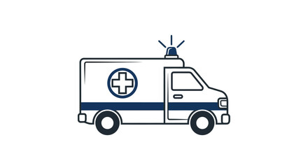 Ambulance illustration conveying medical response and emergency services readiness