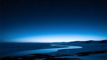 Fototapeta premium A winding river at night with stars shining