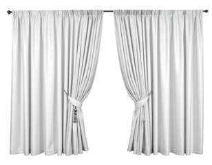 Pair of white curtains
