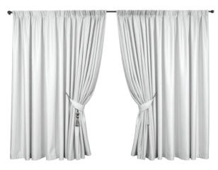 Pair of white curtains
