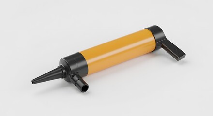 Naklejka premium Portable Yellow and Black Hand Siphon Pump for Liquid Transfer and Fluid Siphoning, Isolated on a Clean White Background