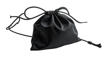 Small black drawstring pouch