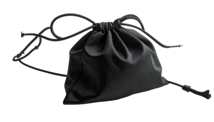 Small black drawstring pouch