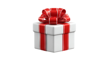 3d cartoon gift box icon isolated on white high resolution colorful present with ribbon bow glossy render cute festive packaging clipart for apps web ui stickers emojis and holiday design