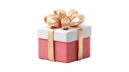 3d cartoon gift box icon isolated on white high resolution colorful present with ribbon bow glossy render cute festive packaging clipart for apps web ui stickers emojis and holiday design