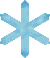 Obraz premium Simple Snow Crystal Illustration with Water-Painted Texture