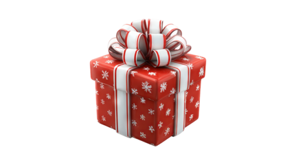 3d cartoon gift box icon isolated on white high resolution colorful present with ribbon bow glossy render cute festive packaging clipart for apps web ui stickers emojis and holiday design