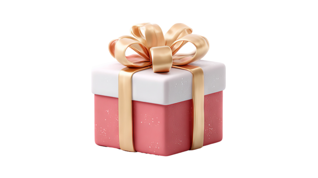 3d cartoon gift box icon isolated on white high resolution colorful present with ribbon bow glossy render cute festive packaging clipart for apps web ui stickers emojis and holiday design