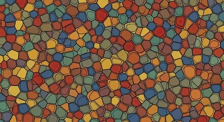 Abstract Mosaic Pattern With Diverse Colors And Shapes