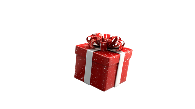3d cartoon gift box icon isolated on white high resolution colorful present with ribbon bow glossy render cute festive packaging clipart for apps web ui stickers emojis and holiday design