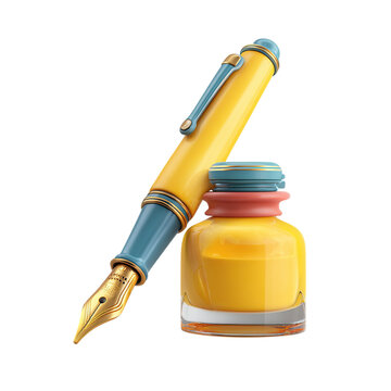 Quill and Ink Yellow with Illustration.