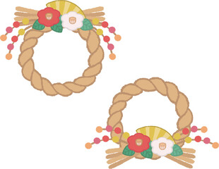 Two types of New Year's shimenawa decorations