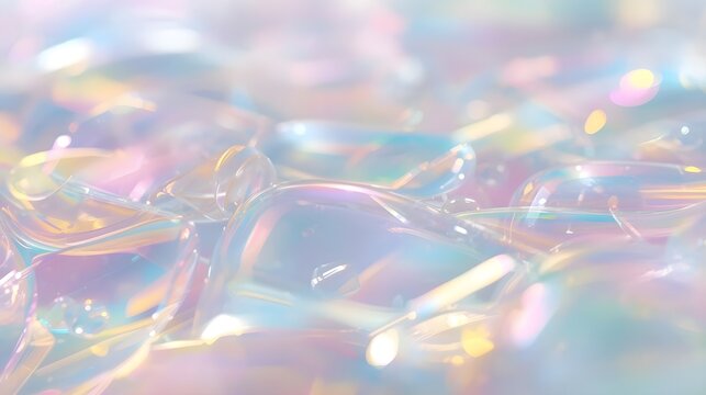 Macro Iridescent Translucent Soap Bubble Shapes Design