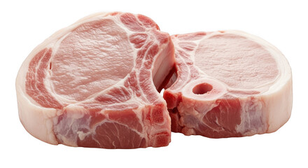 Two raw pork chops ready for cooking delicious meal preparation high quality food photography