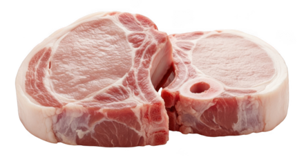 Two raw pork chops ready for cooking delicious meal preparation high quality food photography