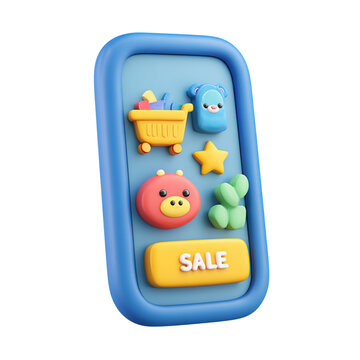 Online Shopping App Sale Icon.
