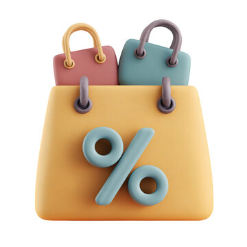 Shopping Bag with Discount, Sale, Retail, and Offer.