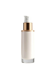 Cream bottle, white, gold cap, rectangular