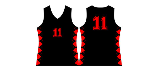 Basketball tank top design template, Sport jersey mock up.