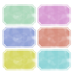 水彩風のラベル・フレームセット