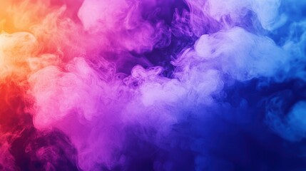 A colorful, abstract smoke cloud against a dark background.