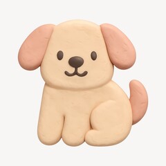 Cute clay puppy illustration