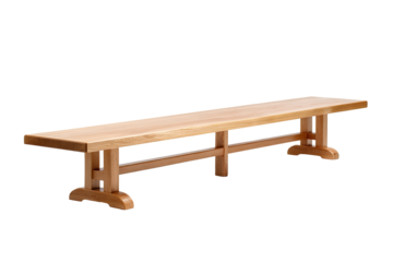 Long wooden bench, simple design