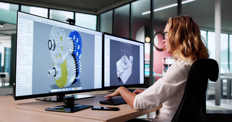 Mechanical CAD Designer Creates 3D Model