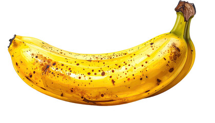A ripe banana with brown spots