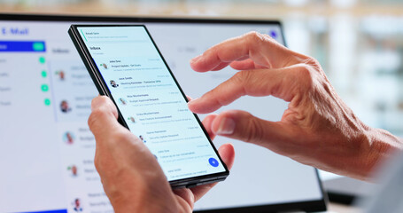 Person Using Email App On Laptop Device