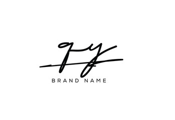 QY letter elegant cursive beauty handwriting logo.