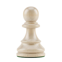 White chess pawn isolated on transparent background
