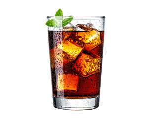 Iced cola drink in a glass