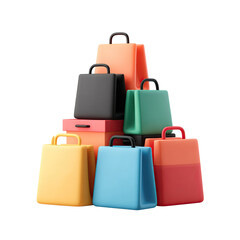 Shopping Bags Stacked with 3D Render, and Isolated. (1)