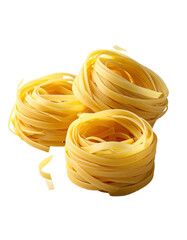 Close-up of nests of pasta, light yellow color,  in a group