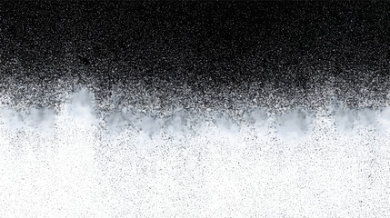 A gradient background transitioning from black to white with a textured, smoky effect